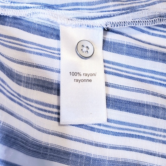 Maurices > Button-down V-neck Striped Top - Picture 7 of 8